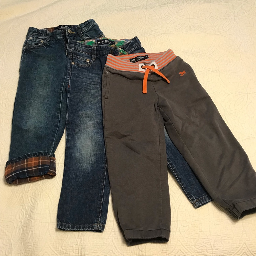 Bundle of 3 Mini Boden boys pants, size 4